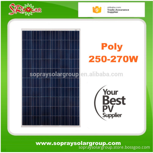 2016 mono and poly 270 watt PV solar panel module with high efficiency solar cell for sale